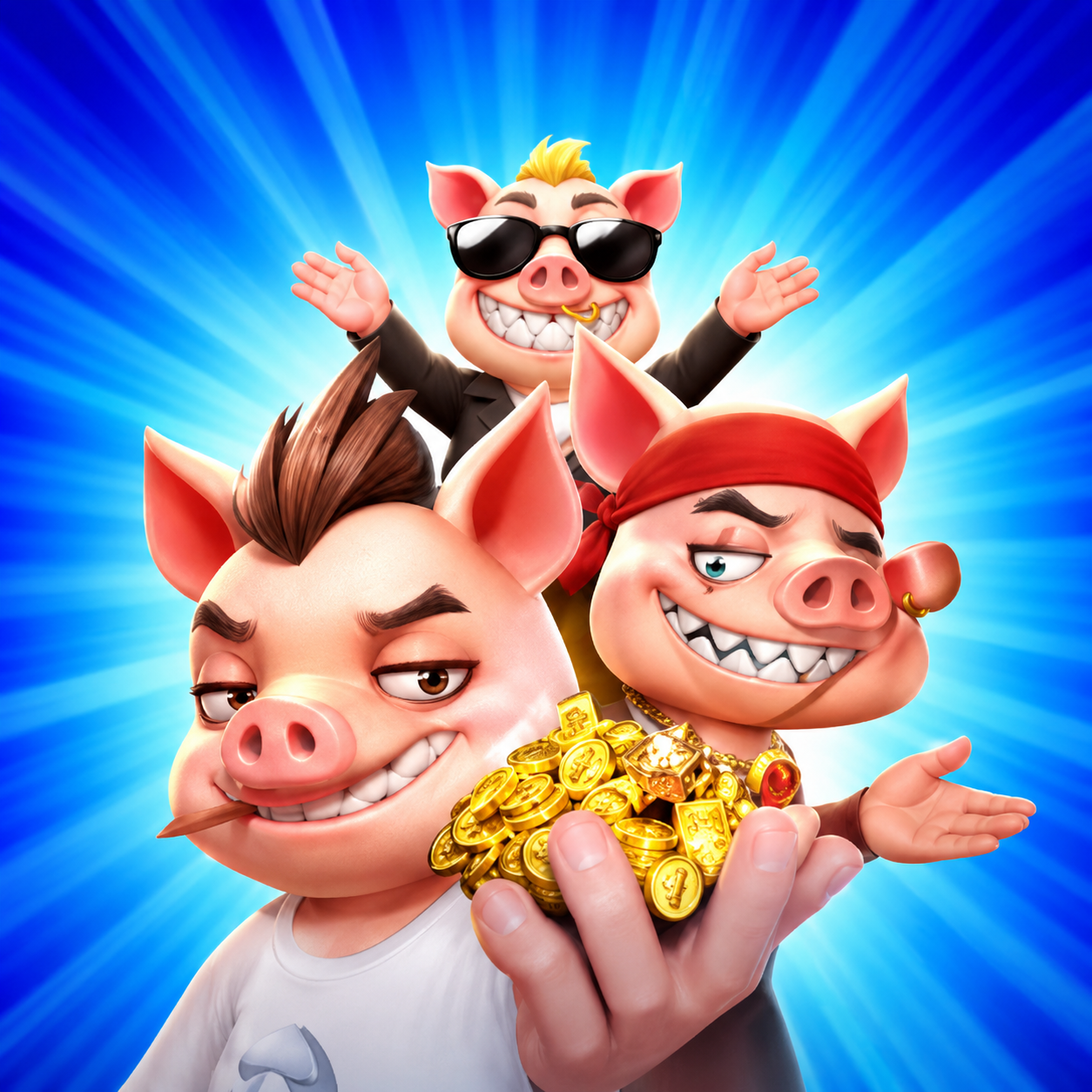 Three Crazy Piggies